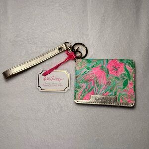 Lilly Pulitzer Floral Pink and Green Snap Card Case